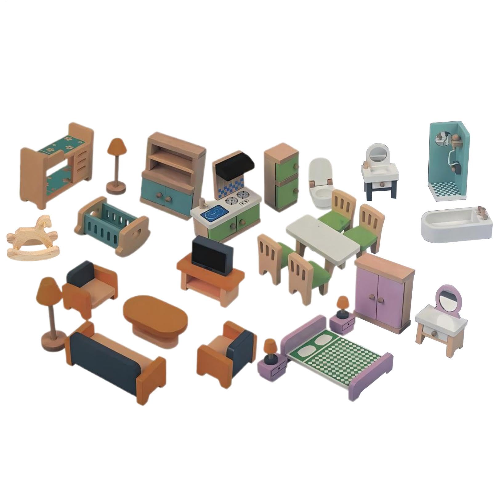 Set di mobili per la casa in legno, mobili da gioco per | Mobili da gioco decorazione per la casa,Mobili per la casa in legno, Giocattoli per tutti, Gioco interattivo, Mobili da gioco di simulazione