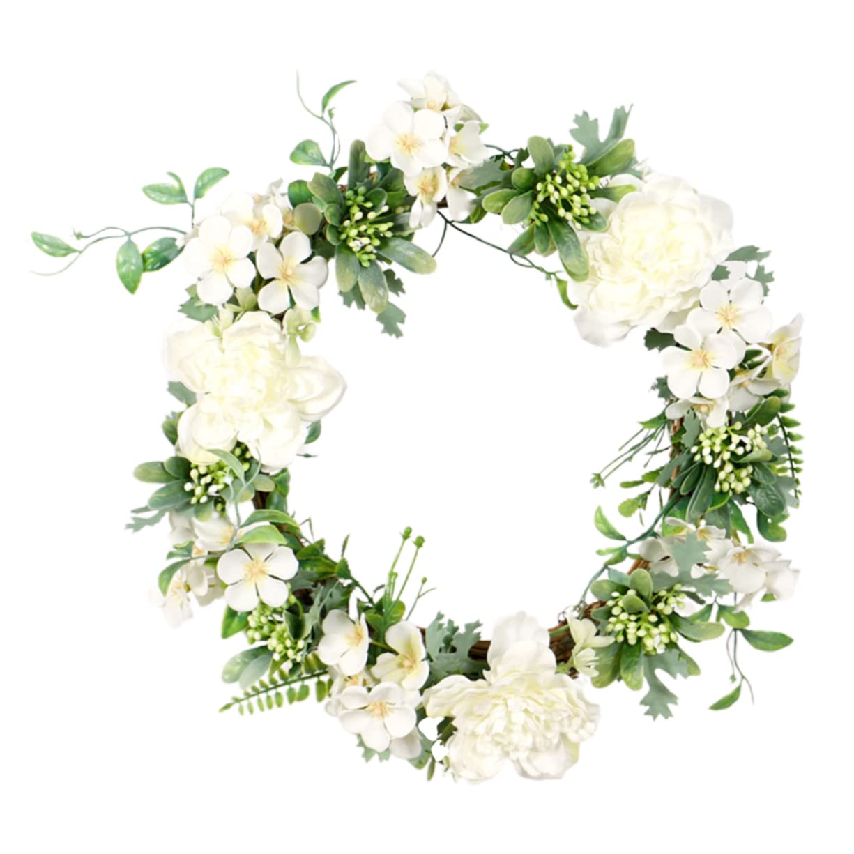 ABOOFAN 2stücke Künstlicher Camellia Blütenkranz Dekorativer Und Türschmuck Für Hochzeit Zuhause Feste Pflegeleicht Weiß Handgefertigt