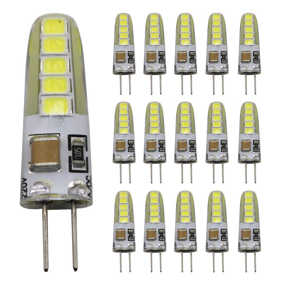 15pcs G4 LED 220V 1.5W 6000K Cool White 150LM, Silicone Light Bulbs Lamps Replace Traditional 15W Halogen Bulbs, 360° Beam Angle