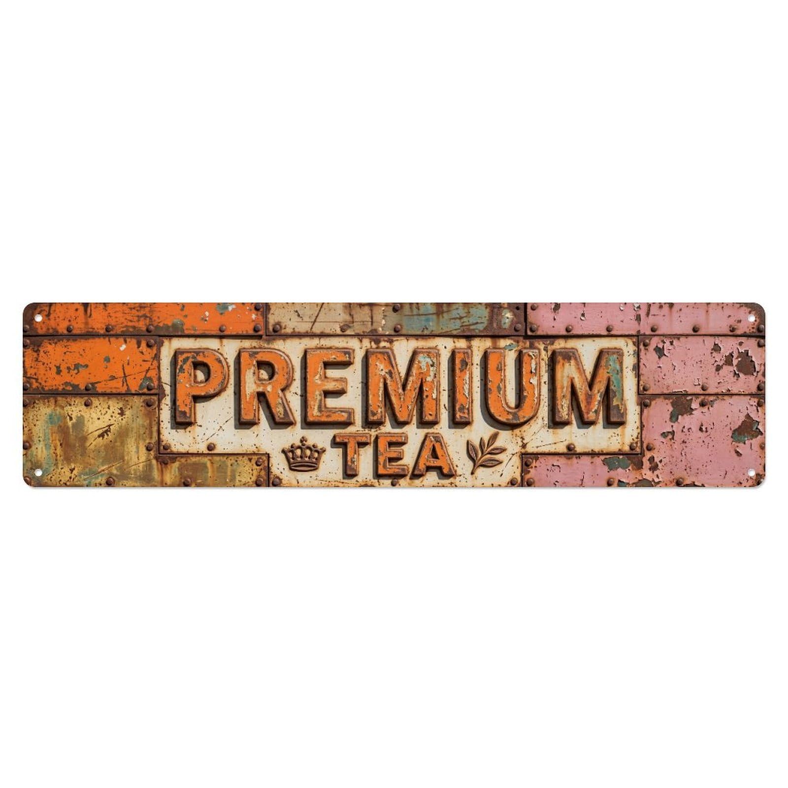 Premium Tea Cafe Decor Metal Tin Skinny Sign Plaque Wall Decor for Cafe, Club Bar, Office, Home Garden Metal Poster 4x16Inch