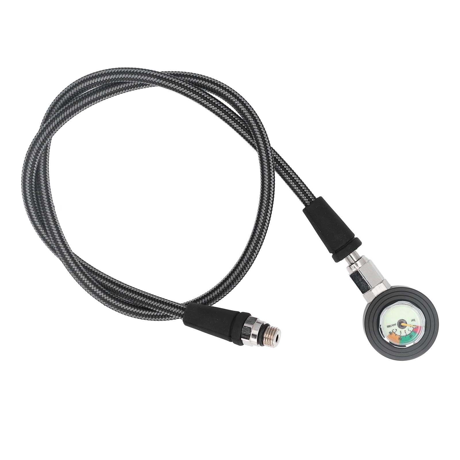 Manómetro de Buceo Manómetro Sumergible Luminoso con Manguera de Alta Presión para Regulador BCD Equipo de Buceo Submarino (80cm)