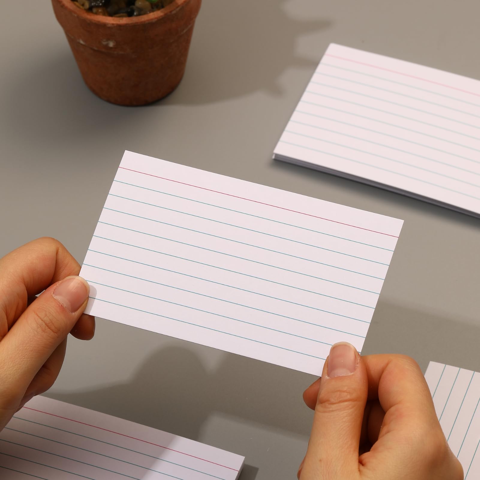 Vertical Ruled Index Cards 3x5" - Double Sided Lined Flash Cards, 200 Count, Heavy Weight For Studying & Notes