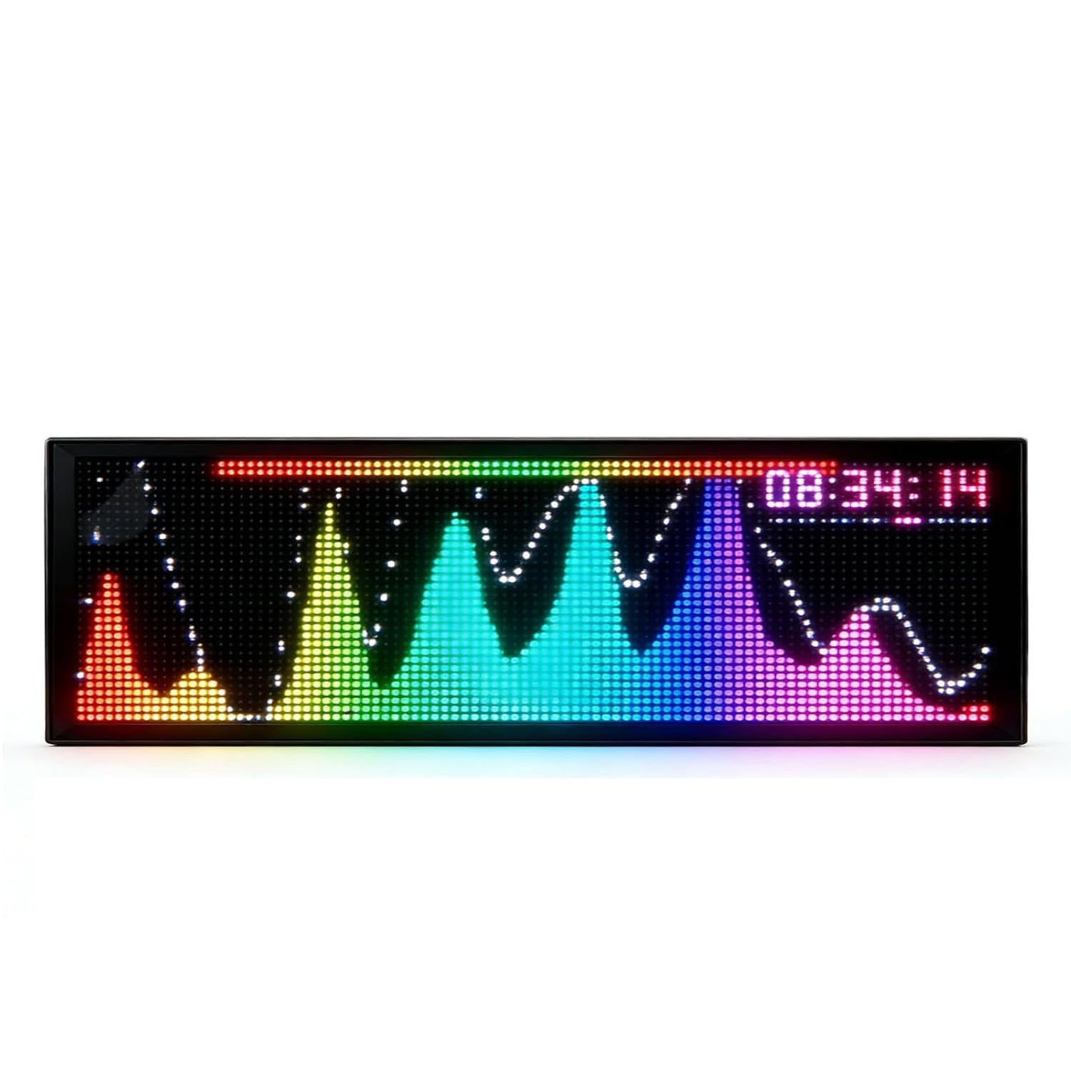 Analizzatore musicale, display ritmo musicale dinamico con telecomando senza fili, 36 modalità di visualizzazione, microfono integrato e cavo audio per casa, feste ed eventi musicali