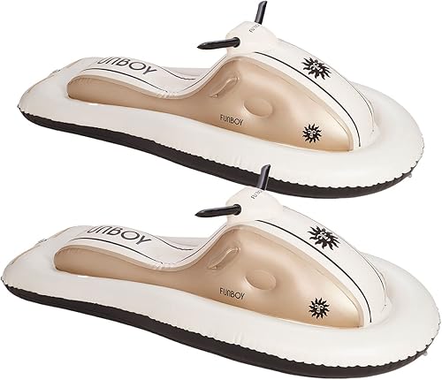 Vista 31 de FUNBOY Moto de nieve inflable para invierno, paquete de dos unidades, Happy Face paquete de dos Paquete de dos caras felices,Champán paquete