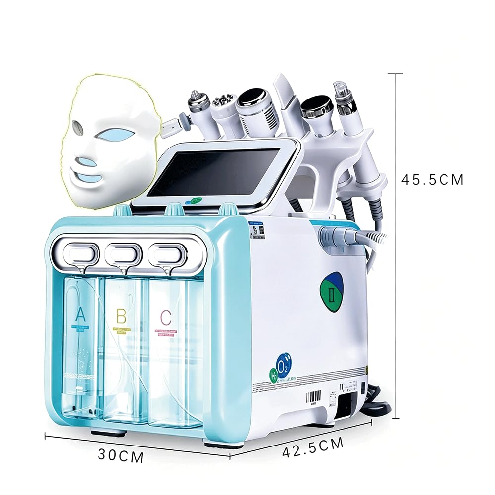 Multifunktionales Gesichtspflegegerät mit 7 Schönheitsaufsätzen, Tiefenreinigung, Hydratisierung & Hautkomfort, Großer Touchscreen Körperpflege-Maschine für Zuhause und Salon