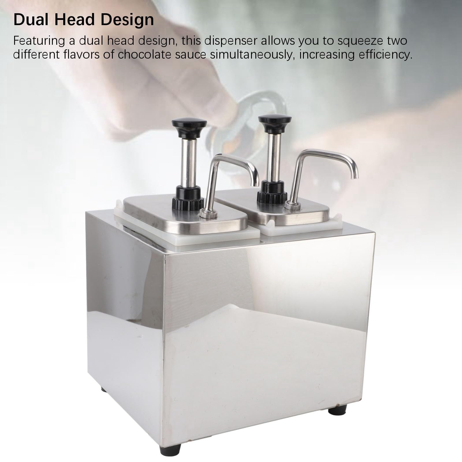 Dispensador Eléctrico de Queso Nacho con Bomba, Máquina de Queso, Calentador de de Doble Cabezal, Acero Inoxidable, Resistente Al óxido, Mantiene una Temperatura óptima,