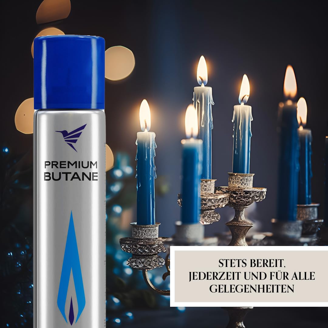 Colibri – Gas butano 2 x 90 ml para Recarga de encendedores, sopletes de Cocina y quemadores Bunsen – Botella de butano Premium en Formato Compacto