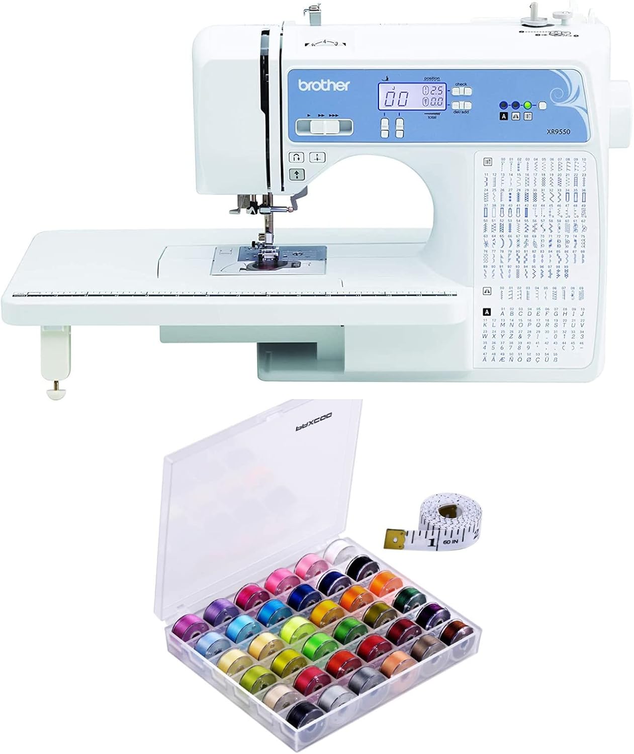 Brother XR9550 Sewing and Quilting Machine (White) Bundle