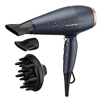 Rowenta Pro Power+ Stellar Hair Dryer, Asciugacapelli con Motore AC per Prestazioni da Salone, Tecnologia Ionica, con 2 Beccucci e Diffusore per Ricci, CV7231