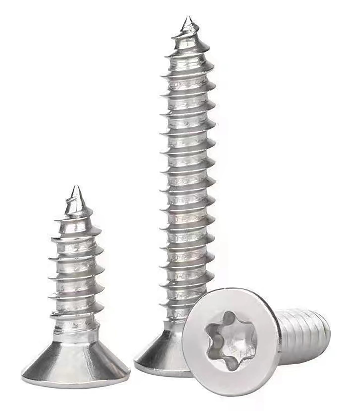 M4×20mm Torx Senkkopf-Holzschrauben 304 Edelstahl selbstschneidende Schrauben für Holz Vollgewinde Holzbearbeitungsbefestigung(100 Stück)