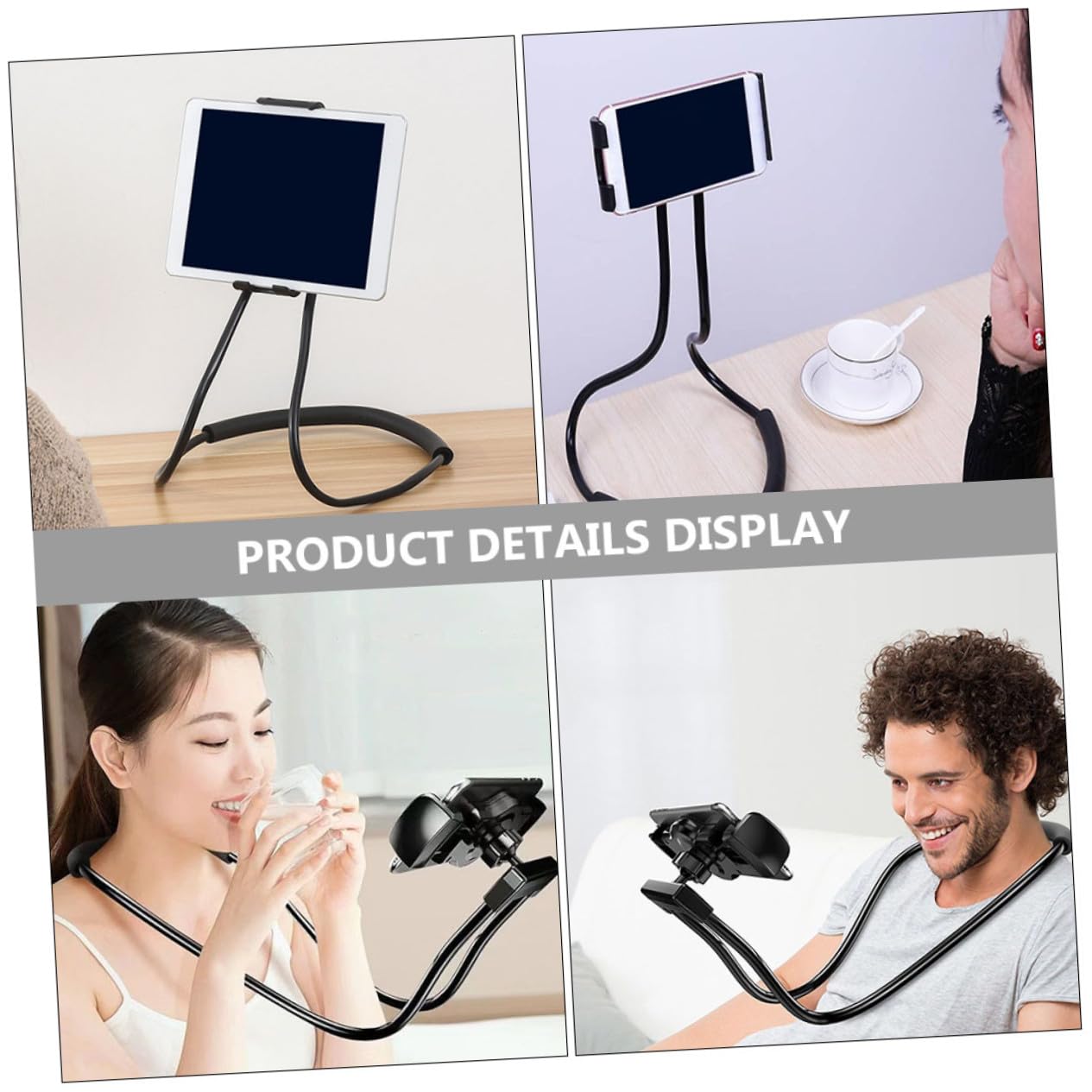 Didiseaon Supporto Cellulare da Collo Flessibile Porta Telefono per Tablet e Smartphone Nero Compatto e Portatile per Videochiamate e Intrattenimento Hands