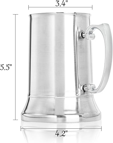 Miniatura 2 de Goaste 2 paquetes de tazas de cerveza estilo jarra, jarra de cerveza de acero inoxidable de doble pared de 20 onzas, vasos de café con aislamiento
