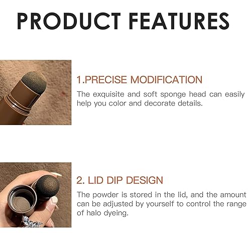 Miniatura 4 de Barra de polvo de línea capilar para cabello fino y puntos calvos, cobertura de raíces y contorno para mujeres y hombres, oculta instantáneamente la