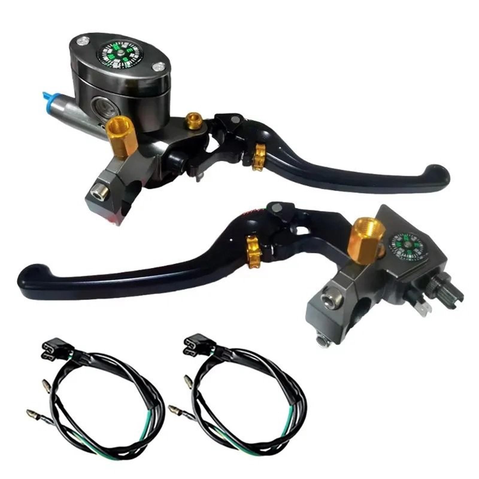 Pasuje do Honda Yamaha motocykla 12.7RCS Hydrauliczny cylinder główny hamulca dźwignia sprzęgła montaż Dźwignie motocyklowe(A set gray)