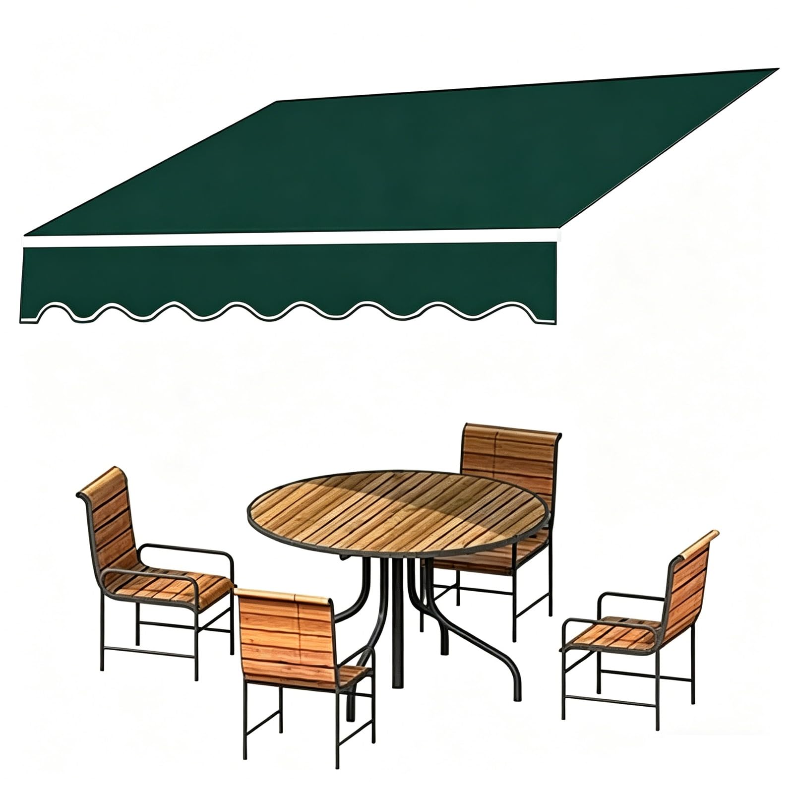 Telo di Ricambio per Tende da Sole (Senza Telaio) Tende da Balcone da Sole Impermeabile, Telo di Ricambio da Giardino Verde(280x250cm)