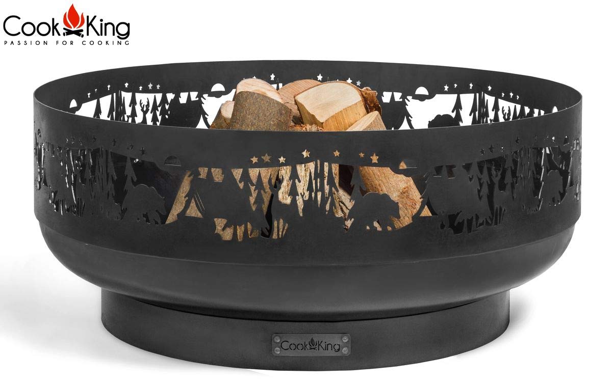 Cook King Feuerschale Forest Grill mit Motiv gelasert 80cm Ø