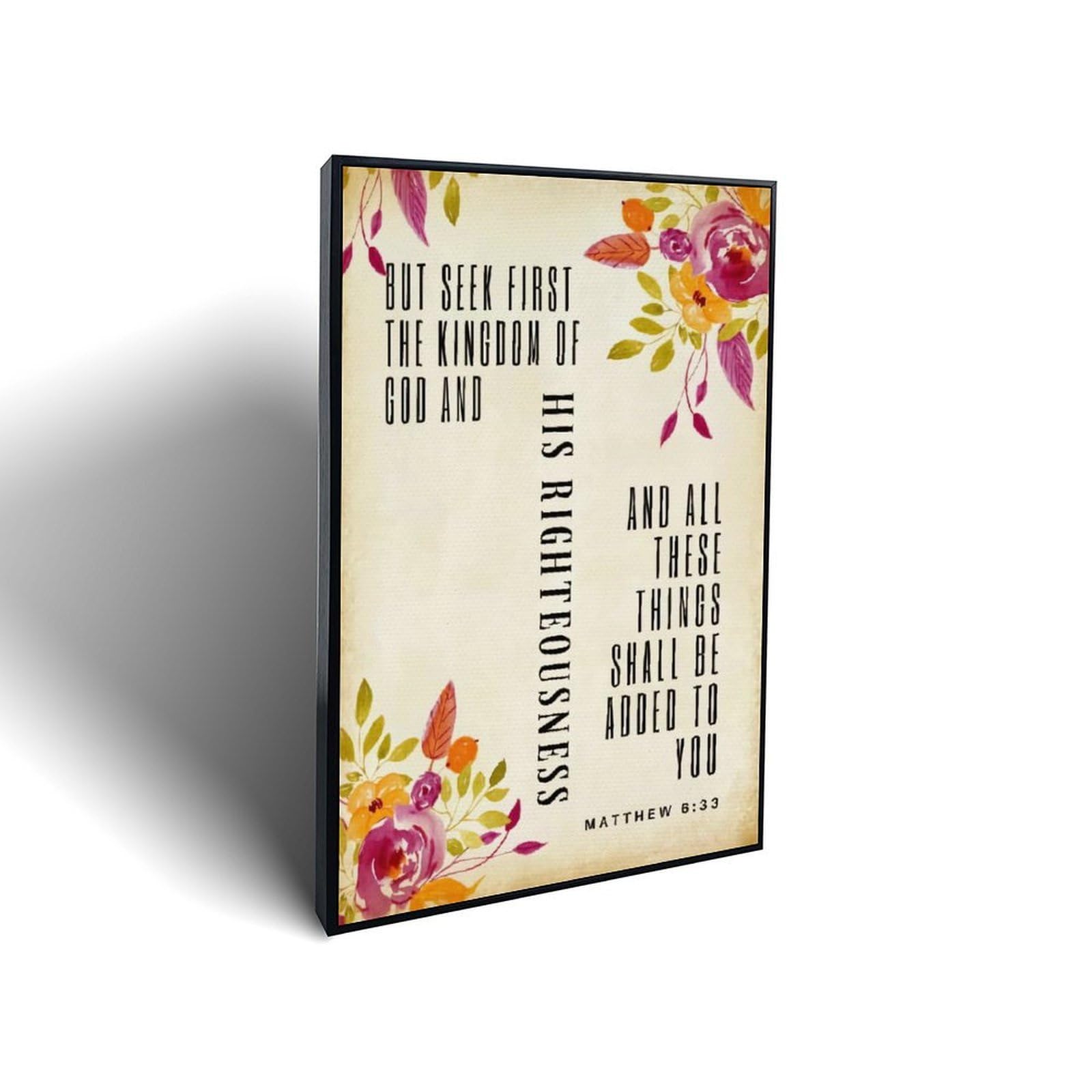 Matthew 6 33 Scripture Wall Art But Seek First Framed Canvas Wall Art