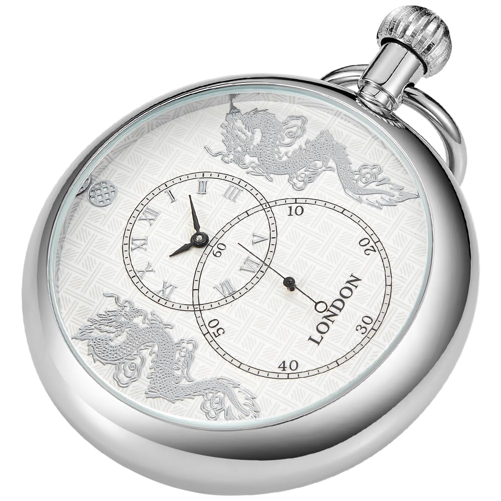 Resistance Full Steel Pocket Watch Mechanical Hand Wind Antique Clock Honed Stainless Original with Chain & Box