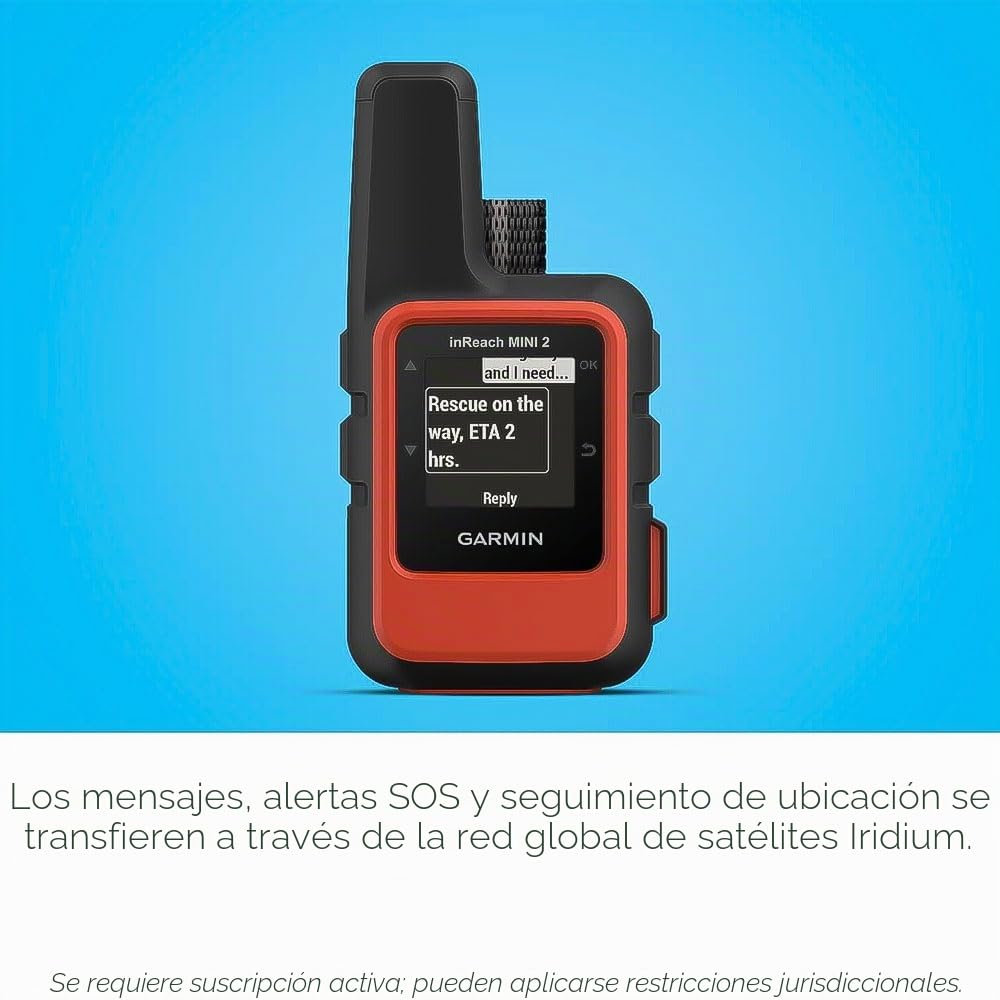 Garmin inReach Mini 2, Comunicador por satélite Ligero y Compacto, para Senderismo, Color Naranja - 010-02602-00