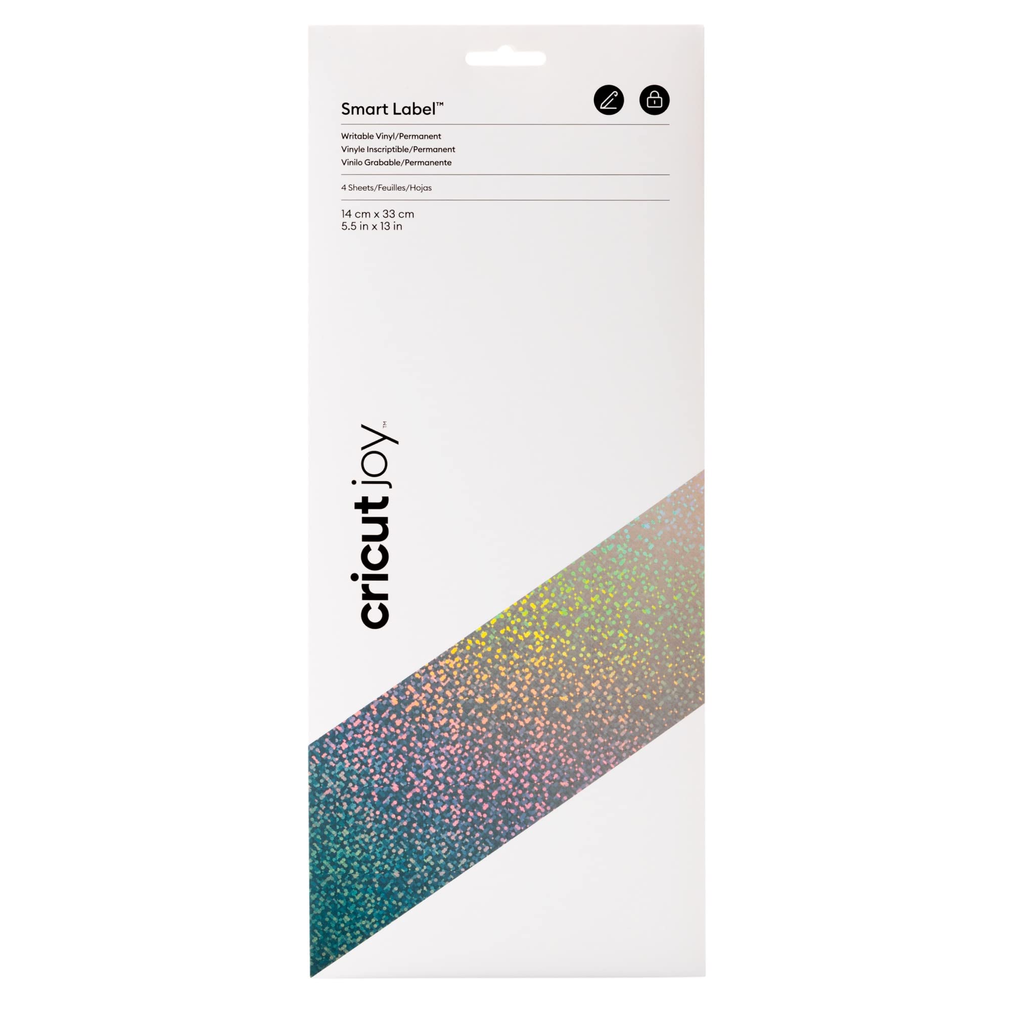 CricutJoy Smart Label Writable Vinyl - Permanent, Silver Holographic