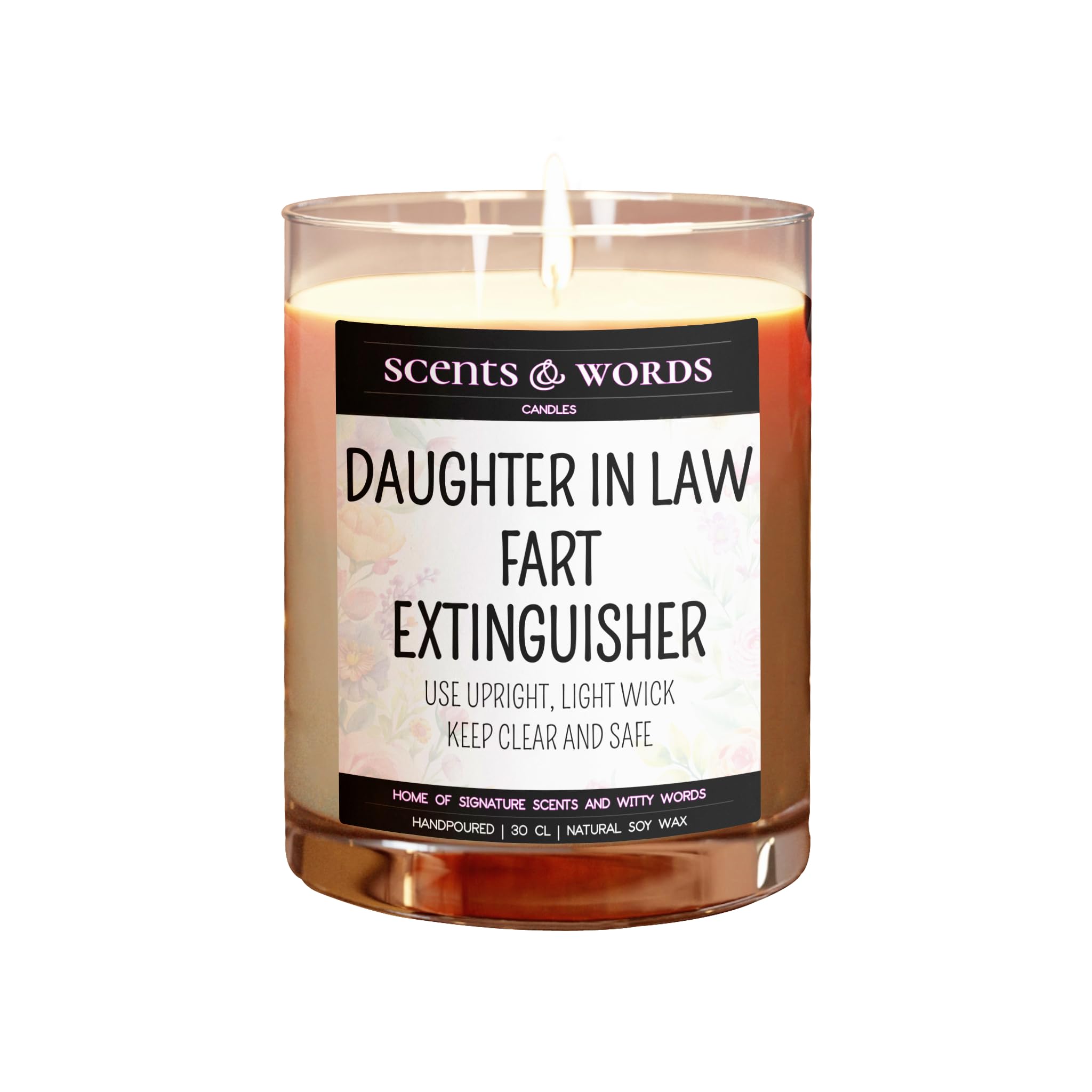 Scents&Words Funny Daughters in Law Candle, Daughter in Law Fart Extinguisher, Personalised or Customised Scented Candles - snw2224 (Fresh Vanilla)