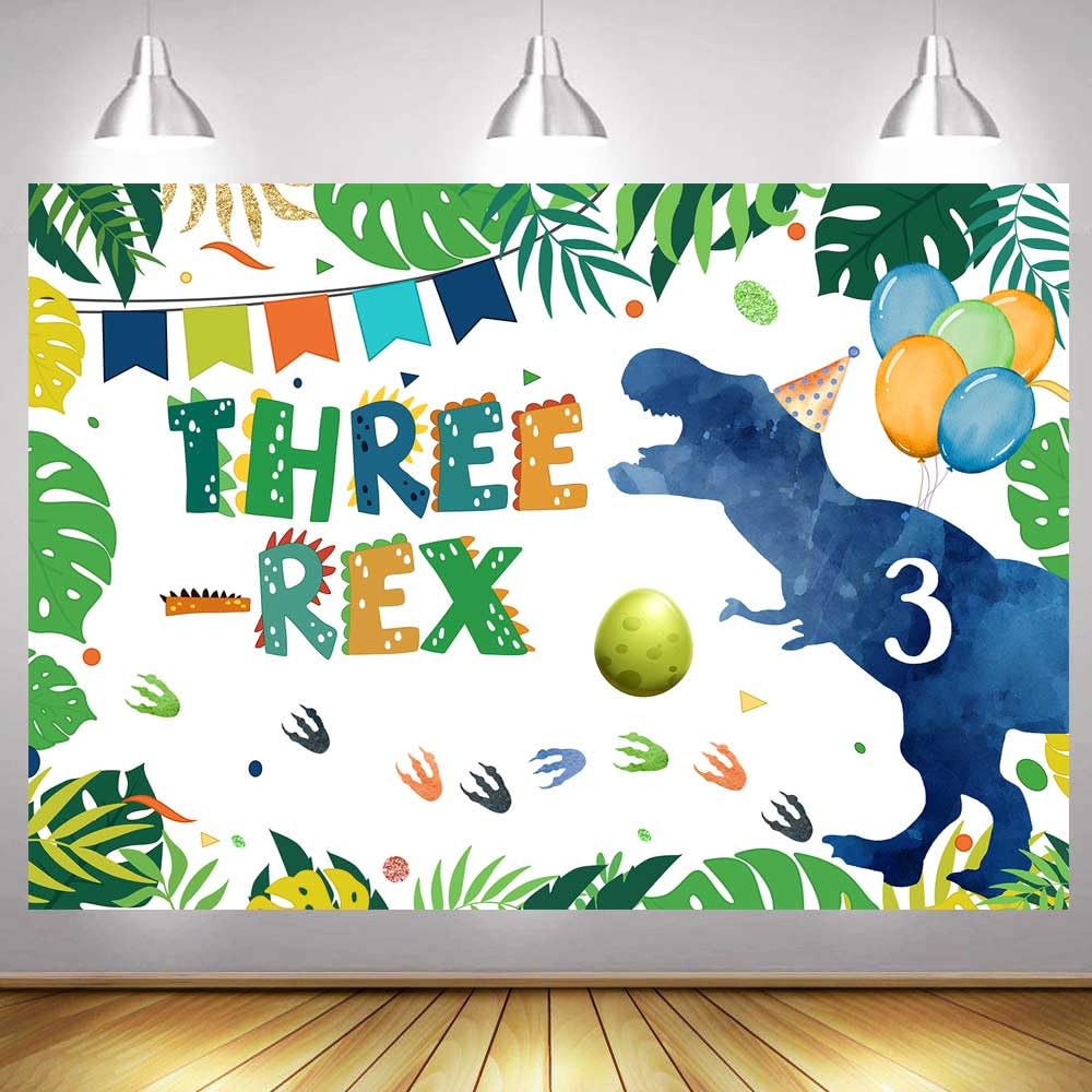 3rd Birthday Photography Background 7x5ft Dinosaur 3rd Birthday ...