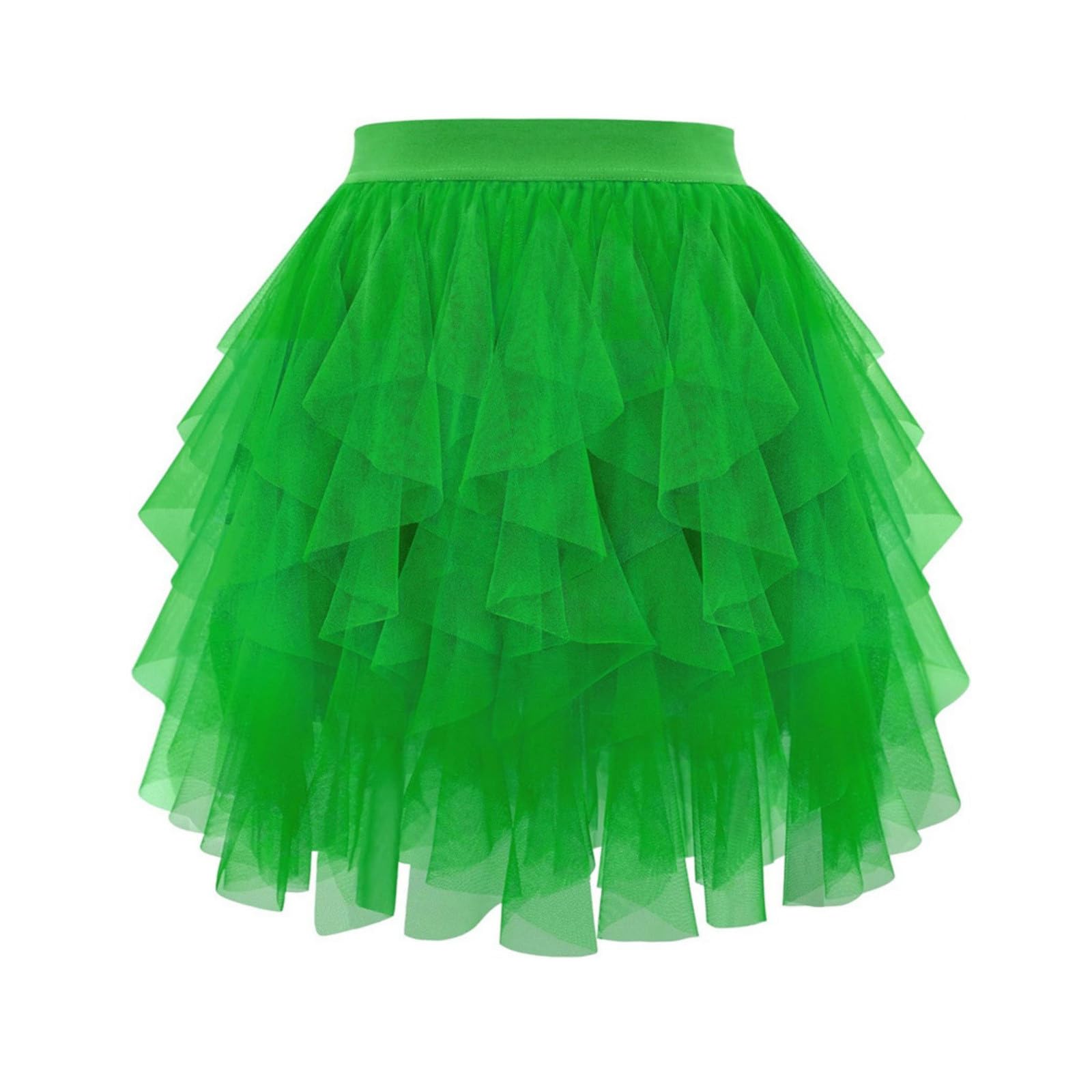 Womens Summer Mesh Pleated Tutu Skirt | High Waisted Fluffy Layered Cake Skirt | Mini Skort for Stage Performance — view 14