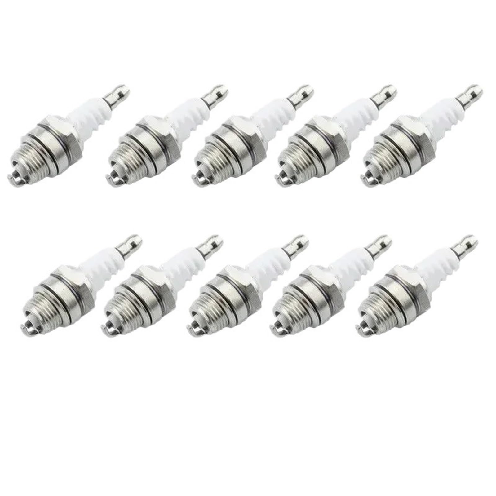 Lot de 10 bougies d'allumage L7T for débroussailleuses, tronçonneuses, tondeuses à gazon, taille-haies, équipements de jardinage durables