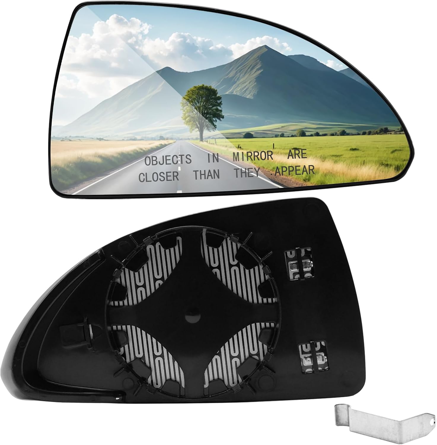 Compatible Chevy Impala Side Mirror Glass Replacement 2006 2007 2008 2009 2010 2011 2012 2013 SS LS LT LTZ, Driver Side Mirror Glass with Power Heated, Replace for 89046151 88894540 - Left