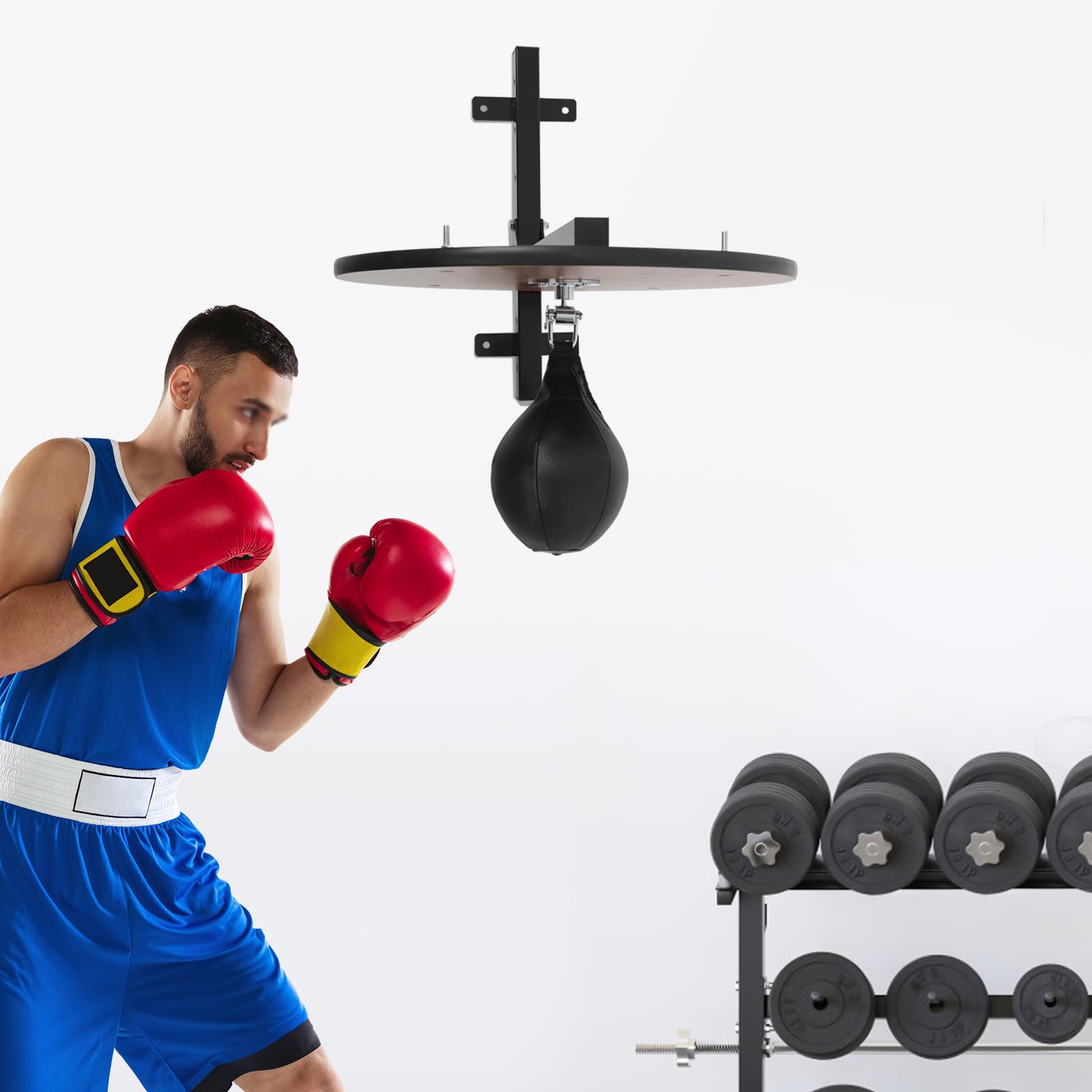 Plataforma de bolsa de velocidad de color de log, kit de plataforma de bolsa de velocidad, equipo de entrenamiento de boxeo resistente con pelota de perforación, para el hogar, gimnasios, empresas