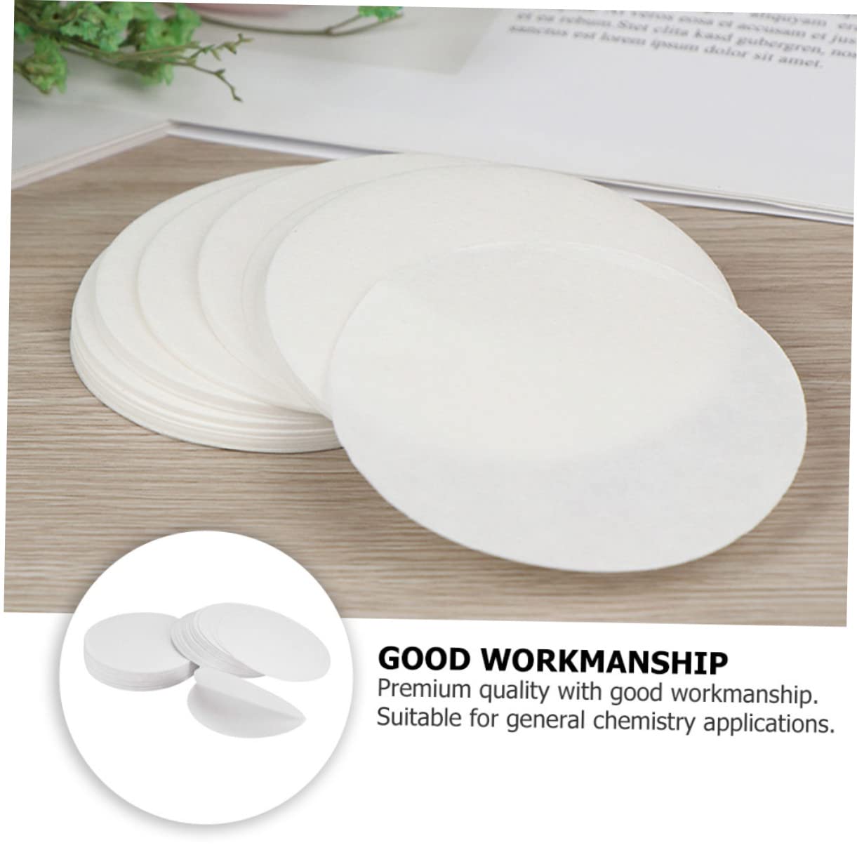 OSOLADY 300 Sheets Qualitative Filter Filter Disc Filter Paper Chemistry Lab Filter Ashless Filter Paper Round Filter Paper Round Qualitative Paper Funnel Filter White