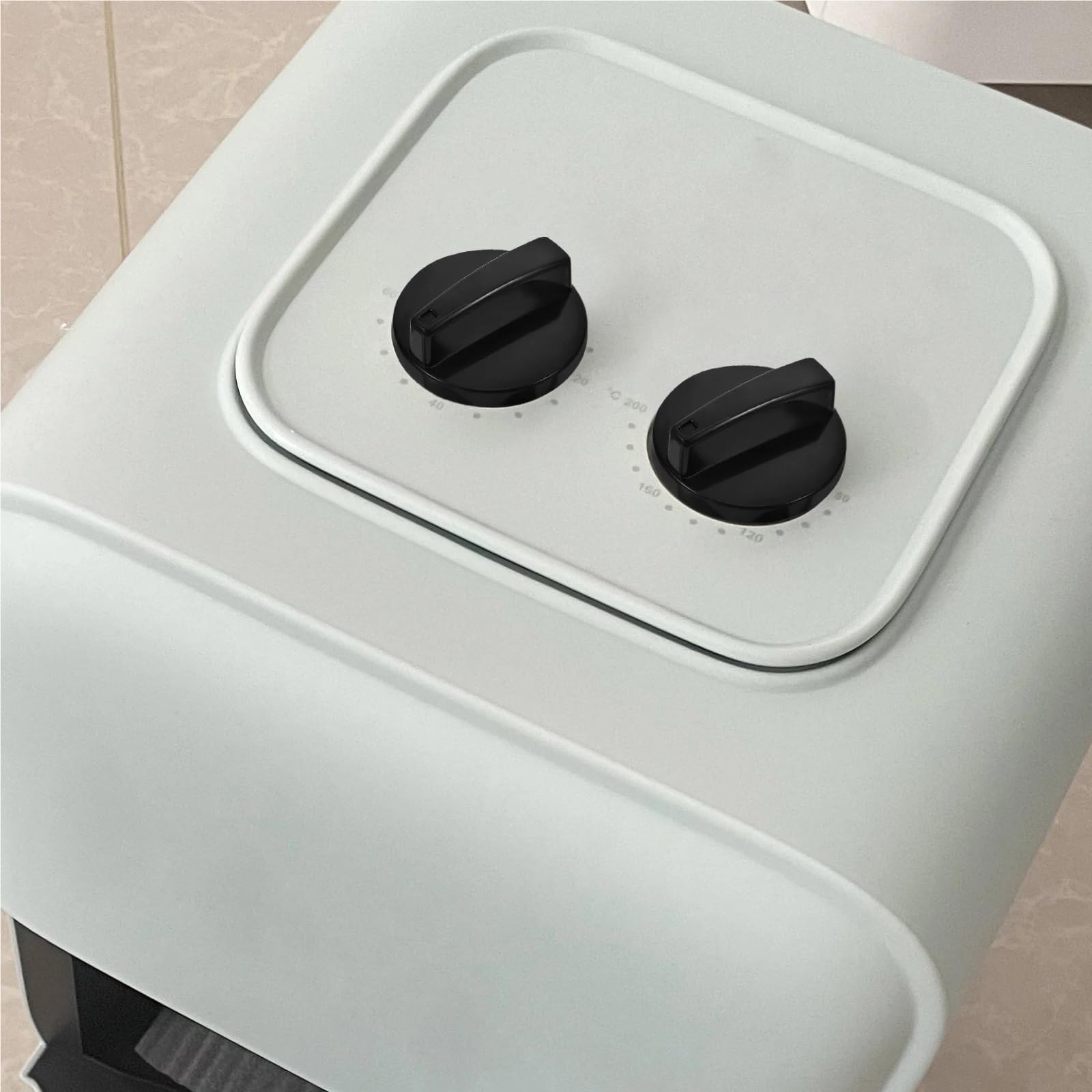 Gas-Kochfeld-Bedienknopf, 10 Stück, elektrischer Schnellkochtopf-Knopf, schwarzer Kunststoff-Ersatz, Universal-Mikrowellenherd, Herd, Ventilator, Timer-Bedienschalter