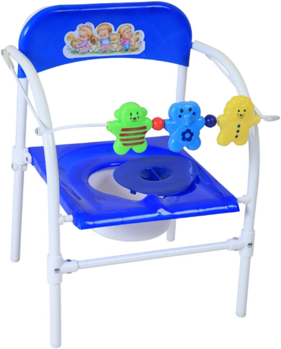 INFANTO Baby Potty Chair | Potty Training Seat | Baby Toilet Seat | New Born Baby, Infant, Kids | for 6-36 Months, Easy Folding & Portable with Removable Bowl, Top Cover & Playthings - Blue