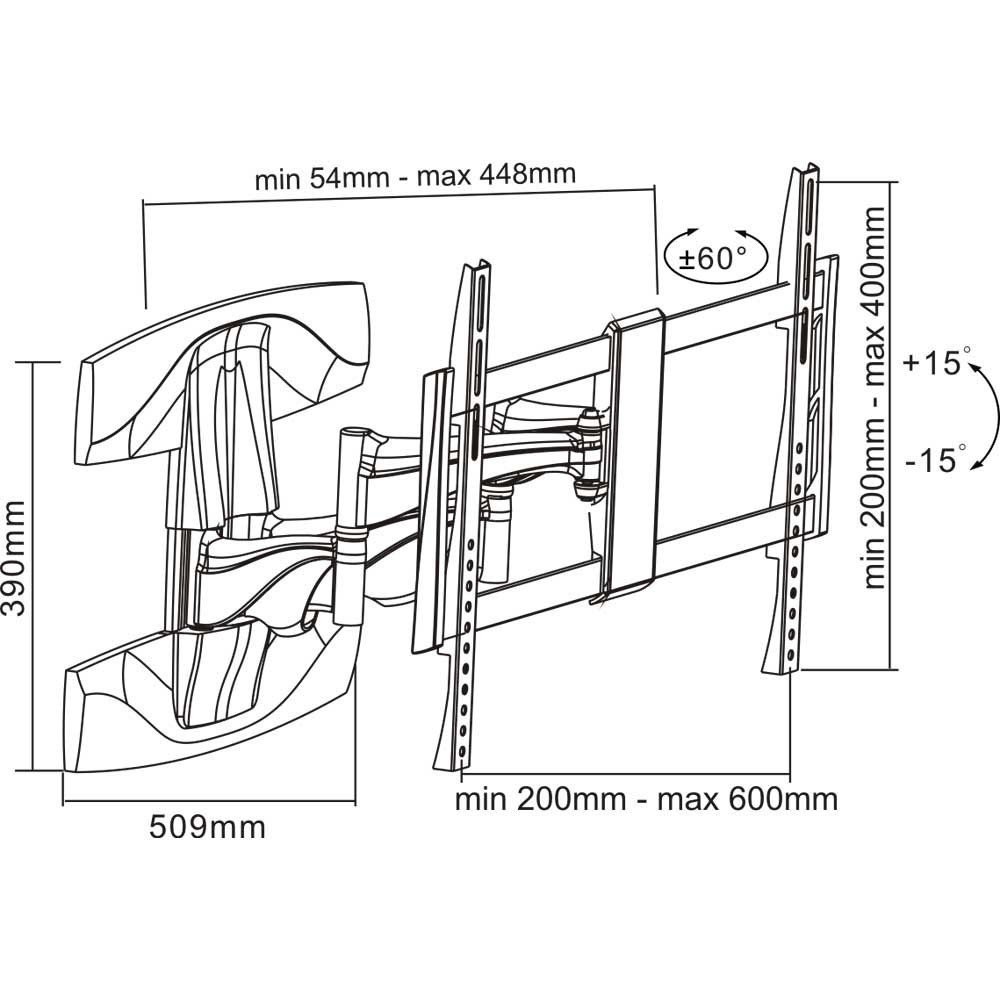 InLine 23110B - Soporte de Pared para TFT/LCD/LED/Plasma 94-178 cm (37-70"), máx. 45 kg