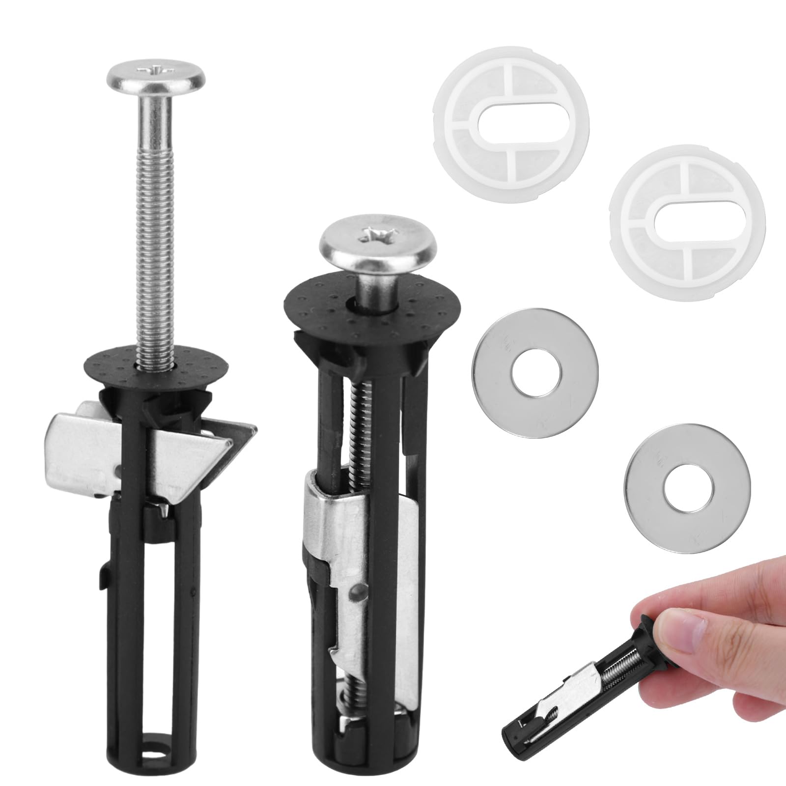 BOXOB Heavy-Duty Toilet Seat Fastener Bolt Kit, Waterproof Toilet Seat Locking Screws Replacement Kit Universal Fittings Toilet Cover Maintenance Accessories for Fixing