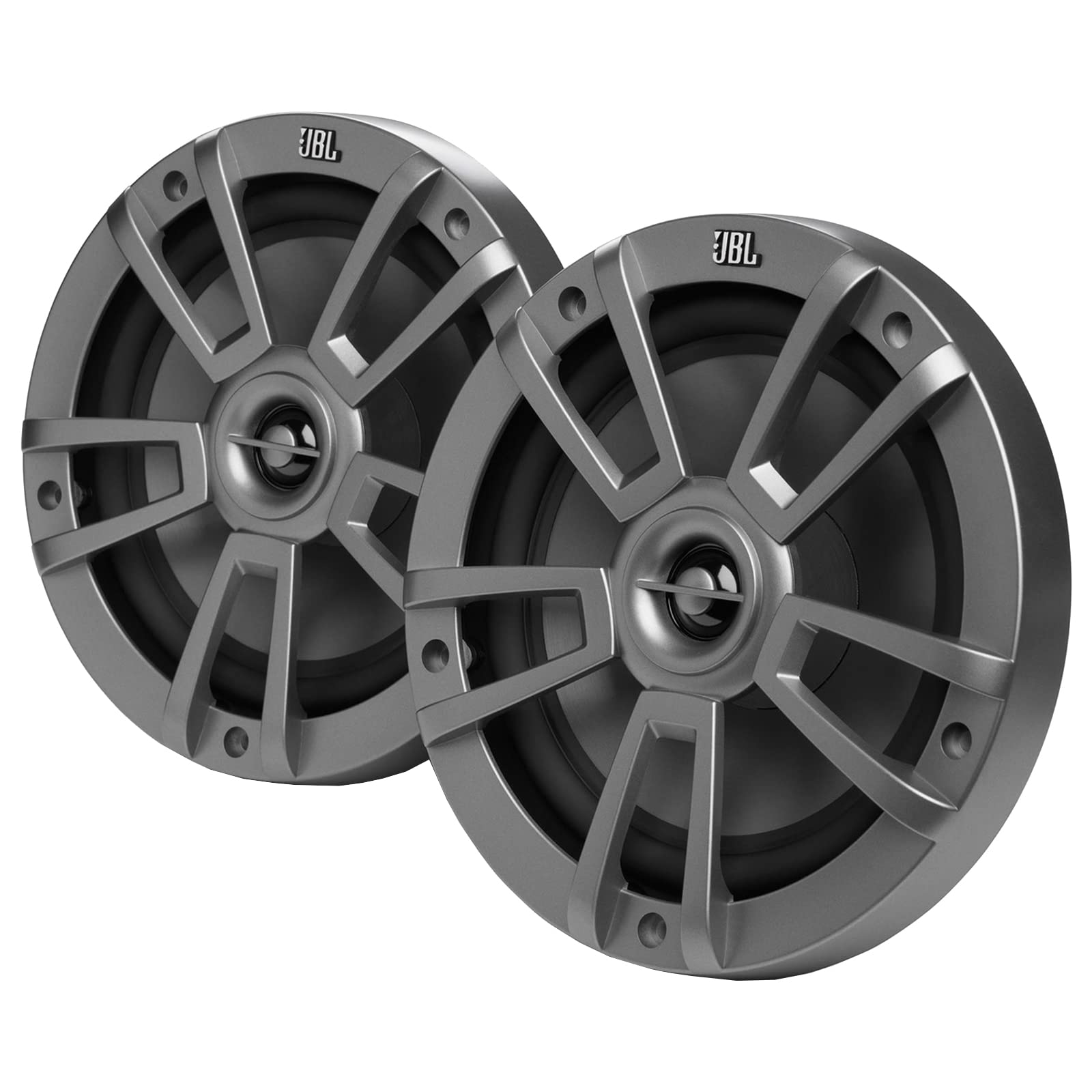 4X 8 375 Watts Peak Power High-Performance Marine Audio Gray Speakers, 50 Feet 16 Gauge Speaker Wire