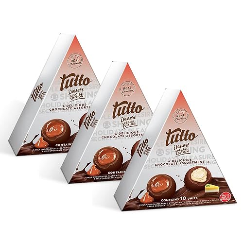 Tutto Deliciosos chocolates con leche rellenos de almendras crujientes y caramelo suave, colección del día de San Valentín, 10 unidades, caja