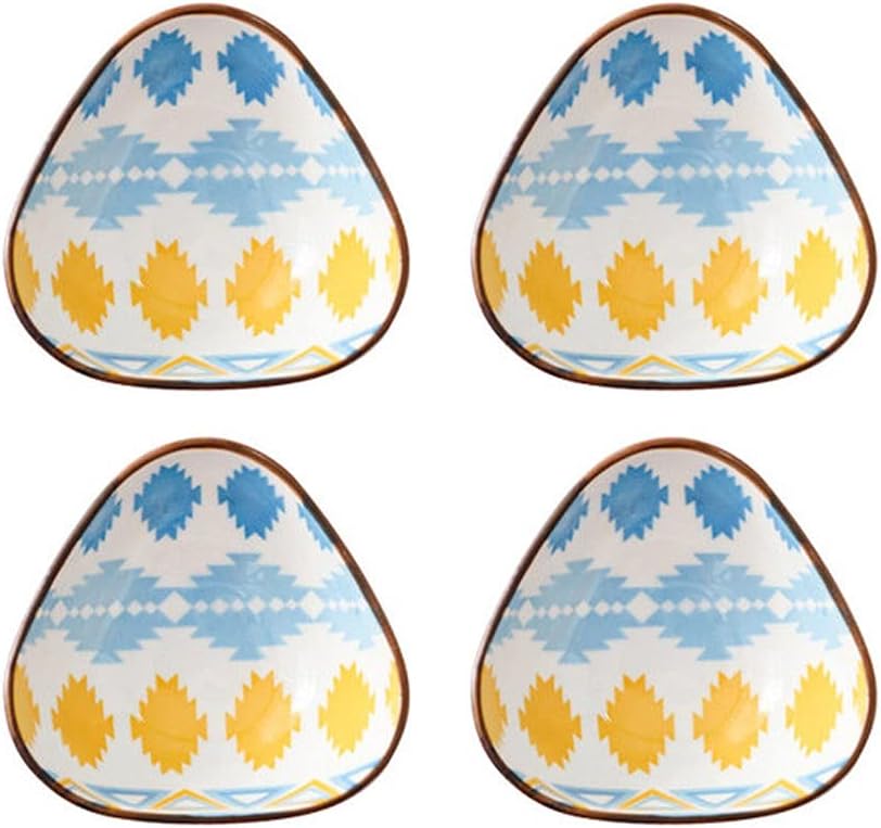 GeRRiT Snack Serving Dishes 4-inch Ceramic Sauce Dish Set Olive Oil Dipping Bowl Set of 4, Serving Soy Sauce for Ketchup Vinegar Sushi Barbecue Sauce or Seasoning Bowl Dessert Dishes