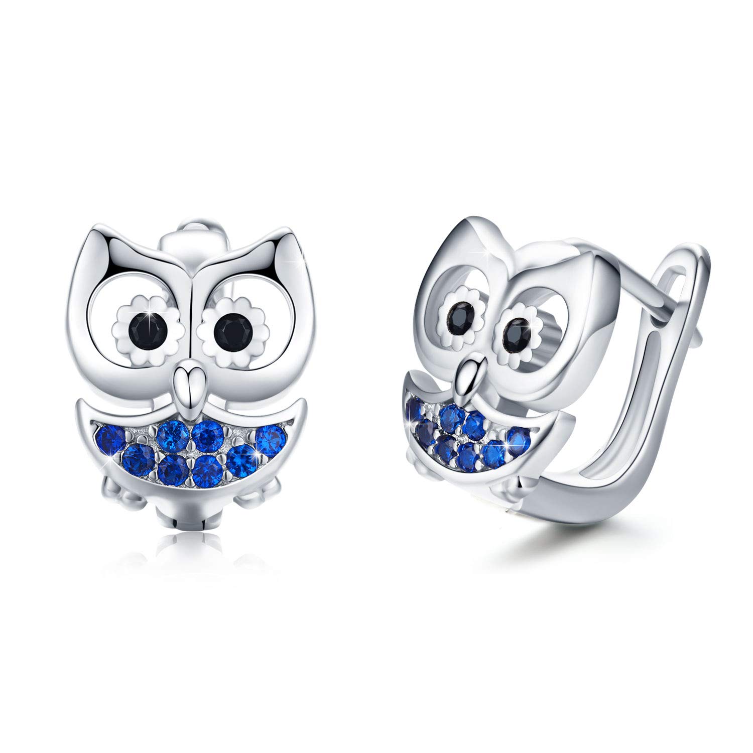 Boucles D'oreilles Argentées Hiboux/chouettes - Bijou Fantaisie Neuf (sans Emballage), Design Mignon