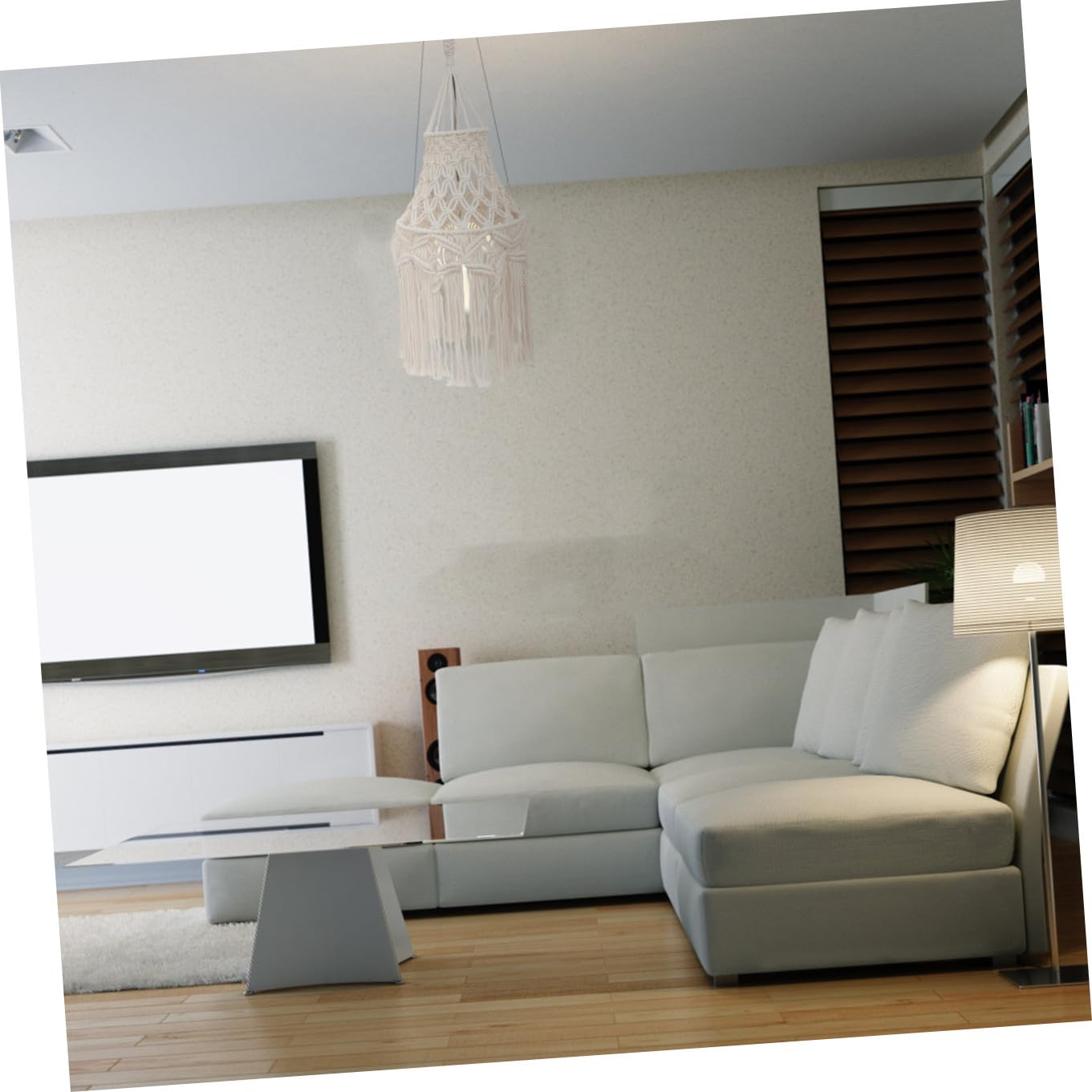 Cabilock Abat-jour Suspendu Bohème Tissé Main Design Rustique Housse de Lampe Décorative