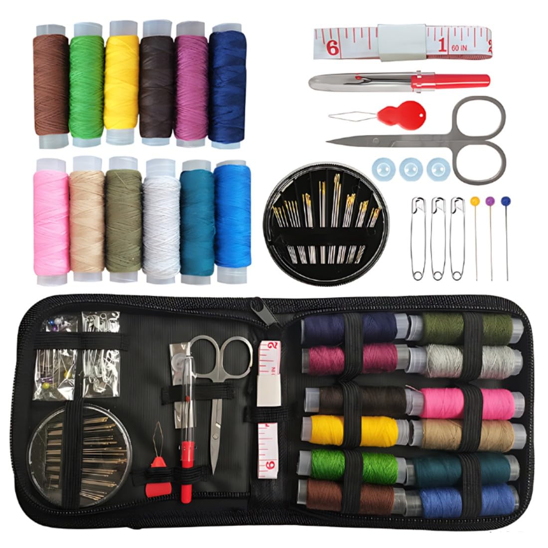 Kit Da Cucito Completo Hitopin – 200 Pezzi Di Accessori In Pratica Borsa Portatile Per Viaggi E Riparazioni Di Emergenza - 2