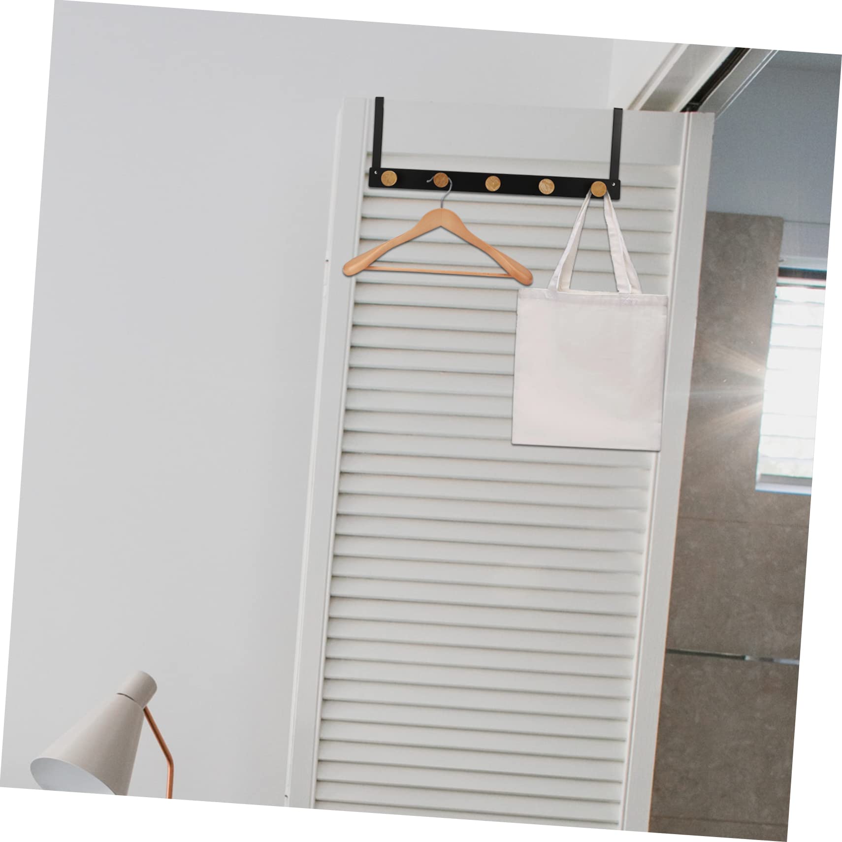 Homoyoyo Art No Drill Over Door Hook Rack with Hooks Decorative Clothing and Hat Hanging Hook for Entryway Bedroom Bathroom and Closet Organization