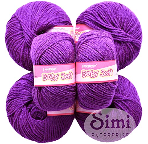 Image of 100% Acrylic Wool Purple (10 pc) Baby Wool Wool Ball Hand Knitting Wool /Art Craft Soft Fingering Crochet Hook Yarn, Needle Knitting Yarn Threa K LNC