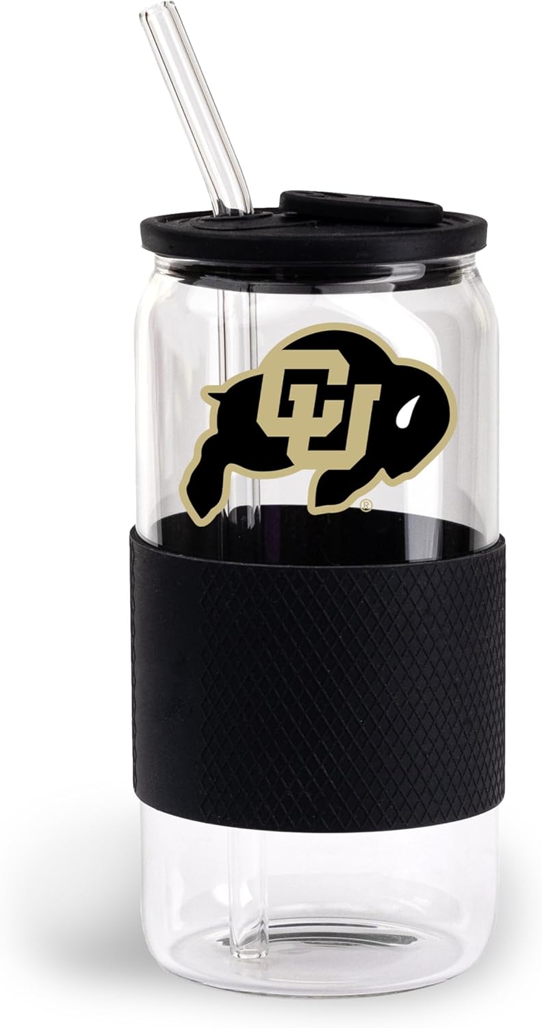 The Memory Company | Licensed NCAA 18oz Glass with Silicone Lid and Wrap