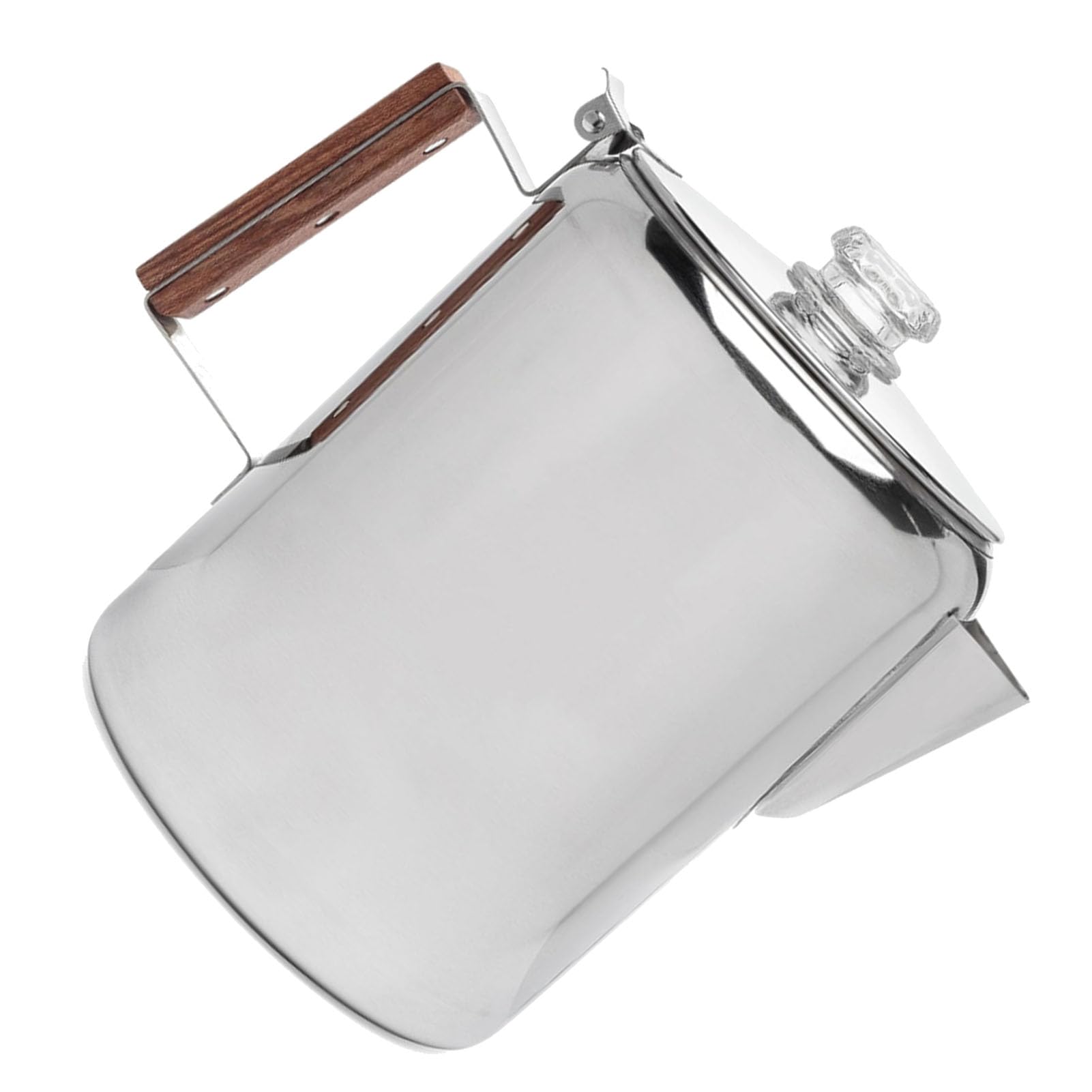 Eléctrica de Acero Inoxidable con Boquilla en V, de Madera y Filtro Fino para Camping, Picnic, Estufa de Gas, Placa de Inducción (12 tazas 2000-3000ML)