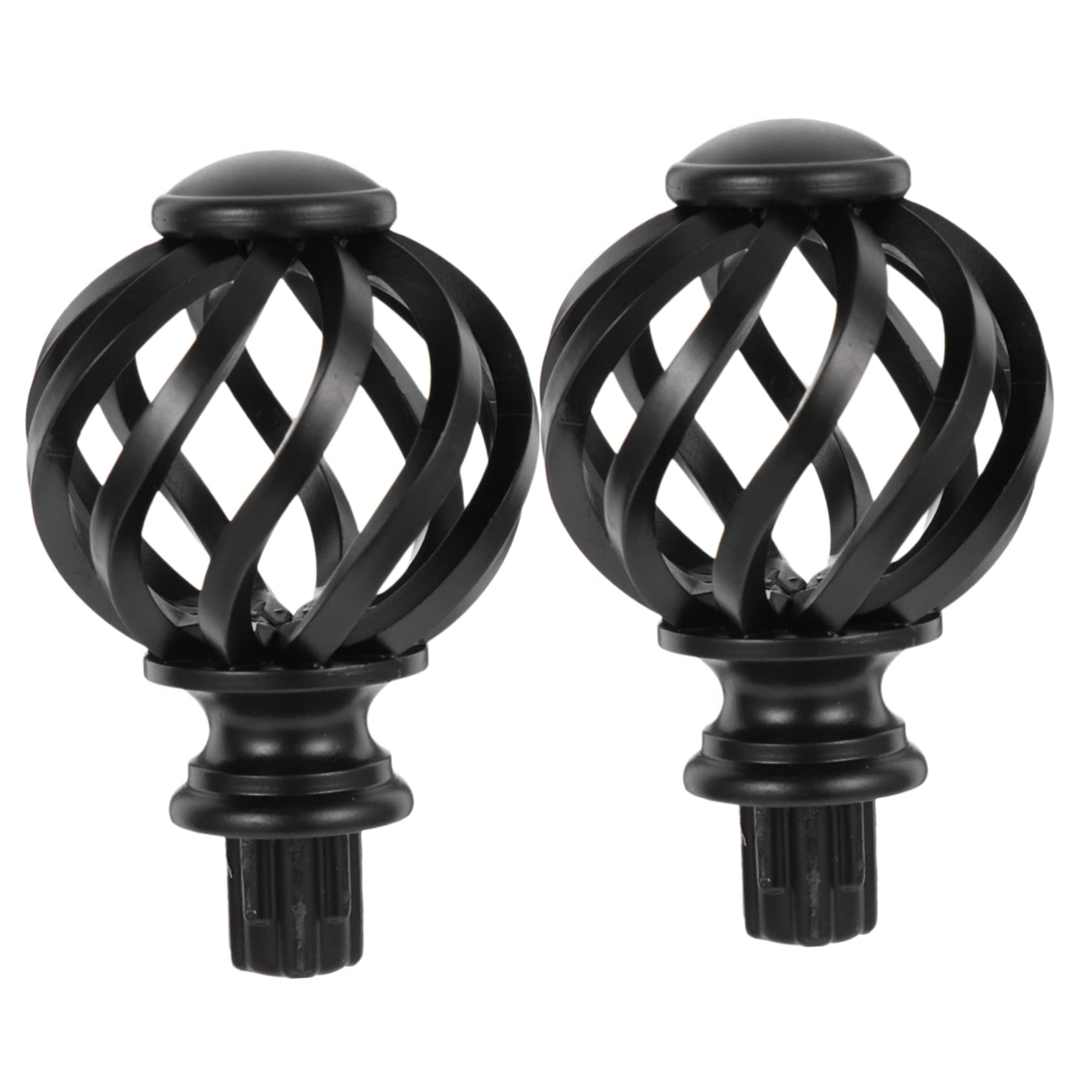 SOLUSTRE 2pcs Curtain Rod Decorative Finials Cage End Caps for Curtain Rods Installation Premium Quality Accessories for Home Decor