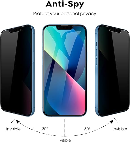 Miniatura 3 de JETech Protector de pantalla de privacidad para iPhone 13 de 6.1 pulgadas con protector de lente de cámara y funda antigolpes