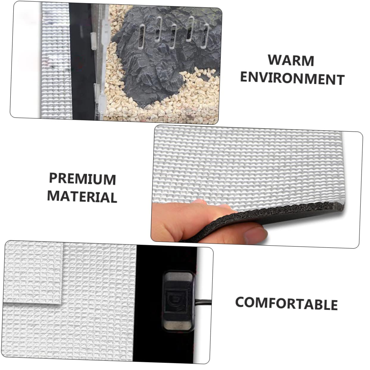 Happyyami 2piezas Almohadilla Térmica Aislante para Mascotas Calentador De Invierno para Periquitos Alfombrilla Reflectante para Reptiles y Pequeñas Mascotas Plata