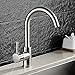 SENWEI Mélangeur de Robinet de Cuisine en Laiton Nickel brossé Cuisine à poignée Unique rotative à 360 degrés