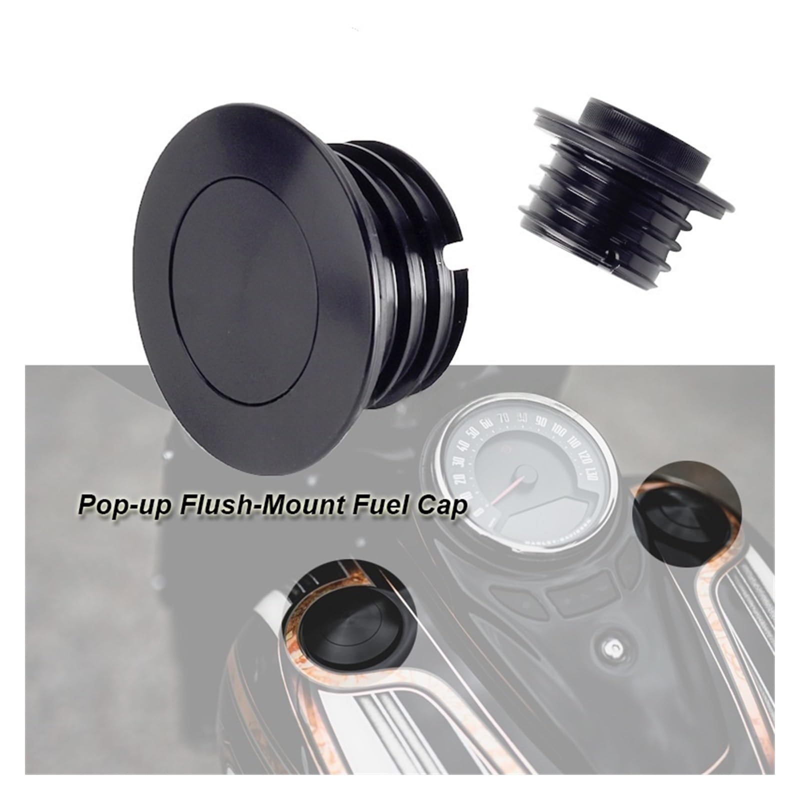 Tappo Serbatoio Gas Moto Tappo Serbatoio Carburante A Scomparsa Con Sfiato E Montaggio A Filo Per Motocicletta, Per FLDE, FLFB, FLFBS, FLHC, FLHCS, FLSB, FLSL(Chrome)